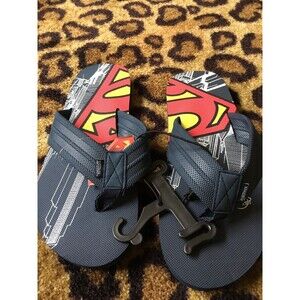 Superman Men's Graphic Flip Flops Thong Sandals Slides Small 7/8 Multi-Color
